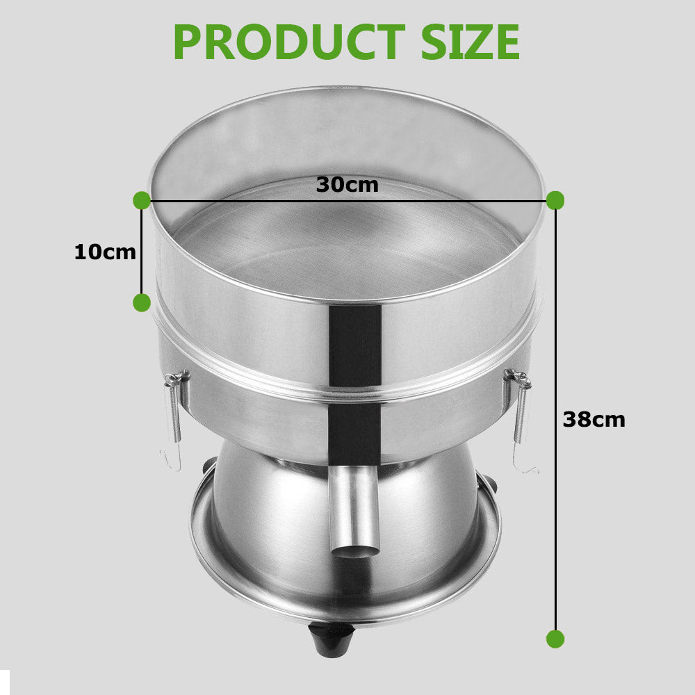Electric Automatic Sieve Shaker Vibrating Sieve Machine Food Industrial Stainless Steel Sifter for Granule Powder Grain,Including Sieve& Cover