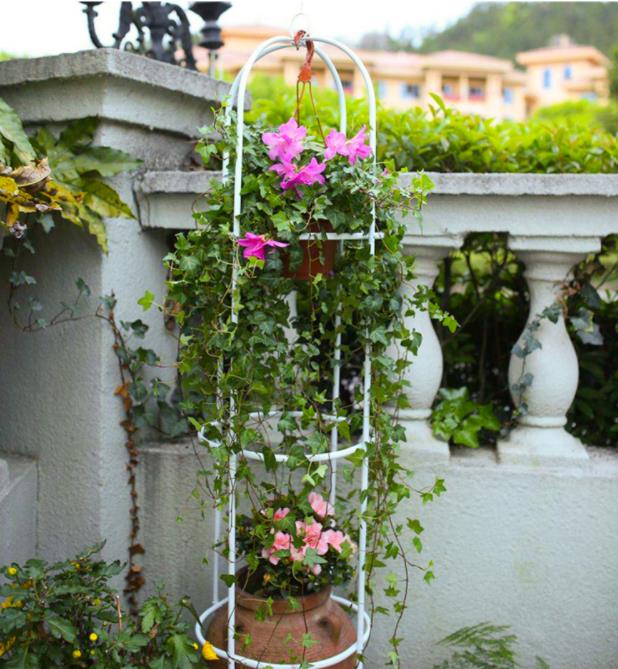 Litgrow Garden Obelisk Trellis for Climbing Plants, Wrought Iron Metal Trellis Flower Support for Climbing Vines, Rose and Plants