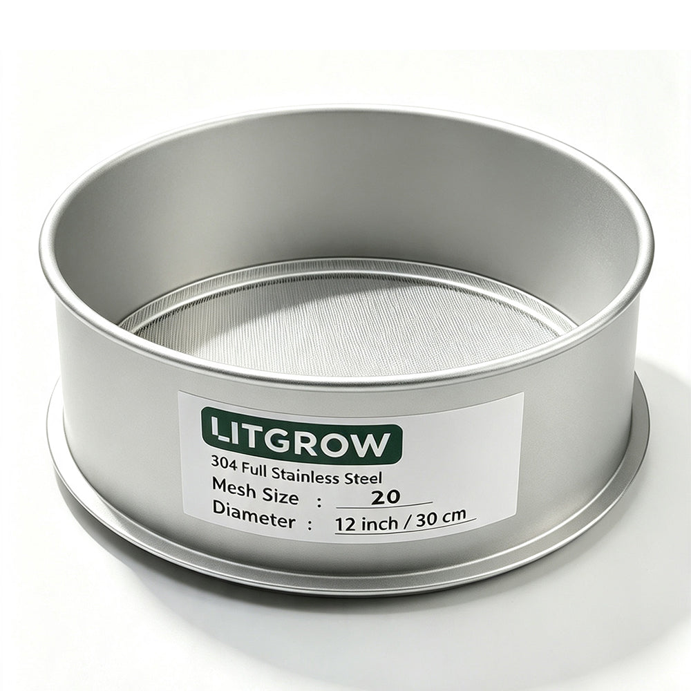 Lab Sieves 12" Diameter 304 Stainless Steel Wire Cloth Test Sieve for Industrial Laboratory Home