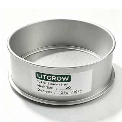 Lab Sieves 12" Diameter 304 Stainless Steel Wire Cloth Test Sieve for Industrial Laboratory Home