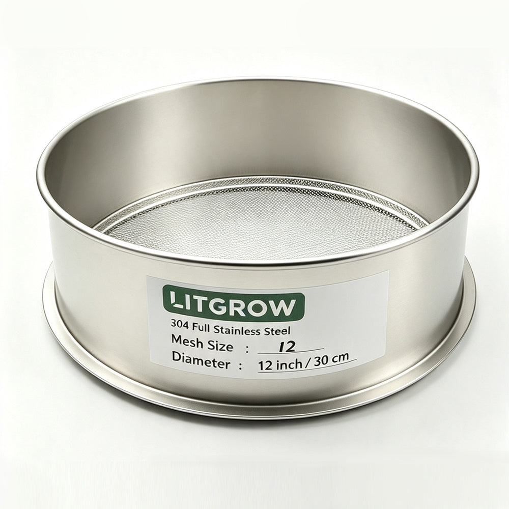 Lab Sieves 12" Diameter 304 Stainless Steel Wire Cloth Test Sieve for Industrial Laboratory Home