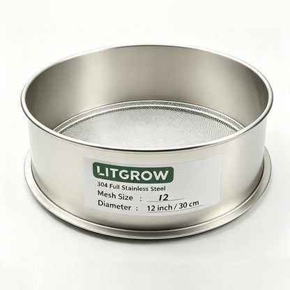 Lab Sieves 12" Diameter 304 Stainless Steel Wire Cloth Test Sieve for Industrial Laboratory Home