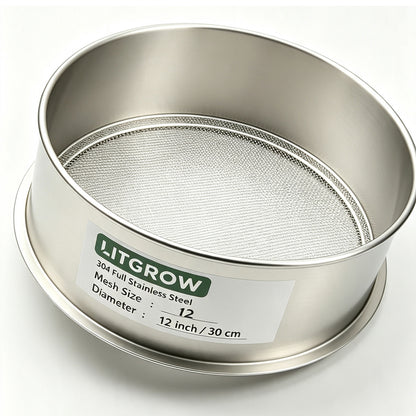 Lab Sieves 12" Diameter 304 Stainless Steel Wire Cloth Test Sieve for Industrial Laboratory Home