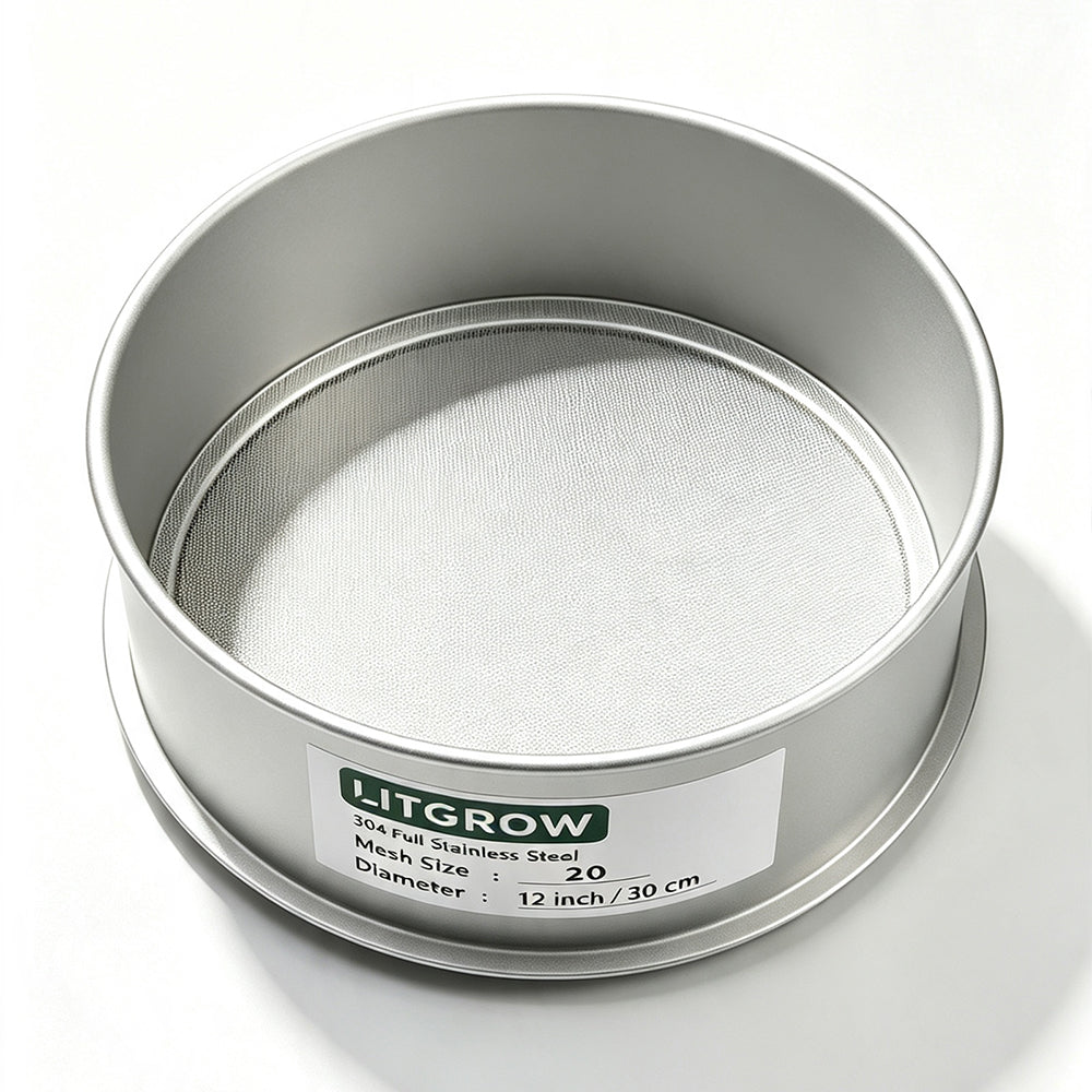 Lab Sieves 12" Diameter 304 Stainless Steel Wire Cloth Test Sieve for Industrial Laboratory Home