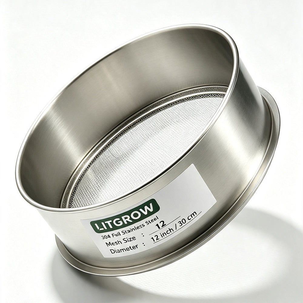Lab Sieves 12" Diameter 304 Stainless Steel Wire Cloth Test Sieve for Industrial Laboratory Home
