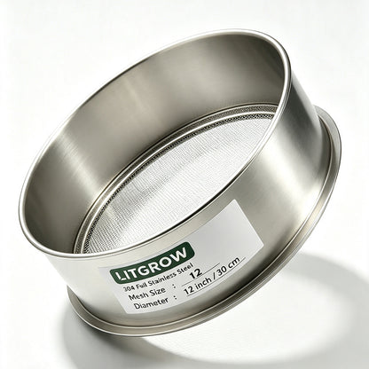 Lab Sieves 12" Diameter 304 Stainless Steel Wire Cloth Test Sieve for Industrial Laboratory Home