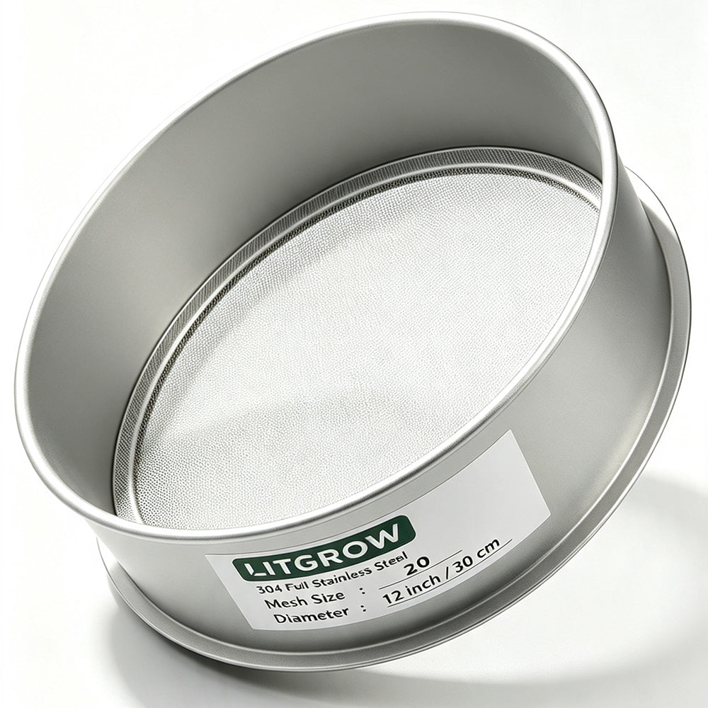 Lab Sieves 12" Diameter 304 Stainless Steel Wire Cloth Test Sieve for Industrial Laboratory Home