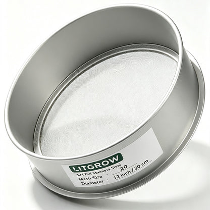 Lab Sieves 12" Diameter 304 Stainless Steel Wire Cloth Test Sieve for Industrial Laboratory Home