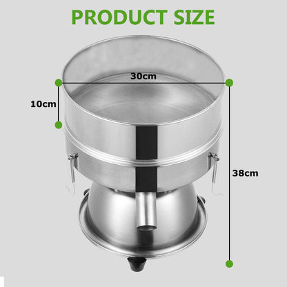 Electric Automatic Sieve Shaker Vibrating Sieve Machine Food Industrial Stainless Steel Sifter for Granule Powder Grain,Including Sieve& Cover