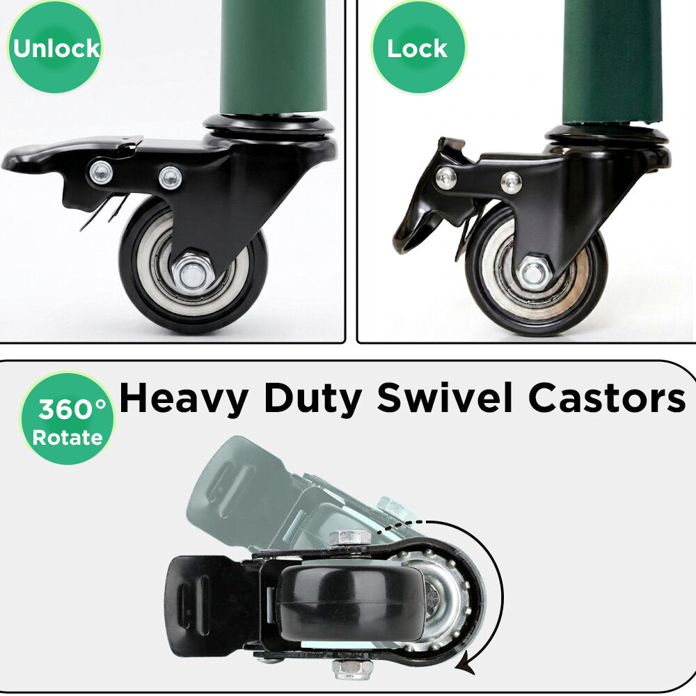 Litgrow Garden Upgraded 5-Tier Mini Greenhouse with Castors Wheels - Portable Small Gardening Green House with PVC Cover - Heavy Duty Swivel Castors with Brakes - 76''H x 27''L x 19''W Indoor & Outdoor