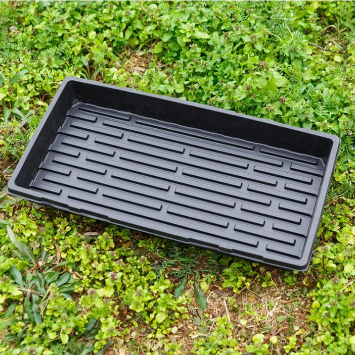 Litgrow 4 Pack of Durable Black Plastic Growing Trays (with Holes) 21" x 11" x 2" - Planting Seedlings, Flowers, Wheatgrass