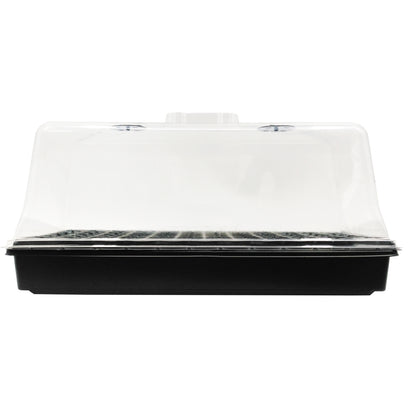 Litgrow 4 Pack of Durable Black Plastic Growing Trays (with Holes) 21" x 11" x 2" - Planting Seedlings, Flowers, Wheatgrass