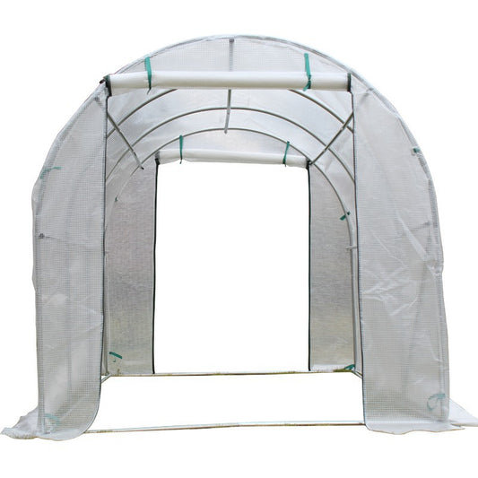 Litgrow Walk in Greenhouse - Plant Grow Tents Steel Frame Garden Backyard Outdoor Gardening aHouse with Doors(Steel Shelf+ PE White Cover.  Pipe Diameter 25mm) PE Cover +Sheel Frame