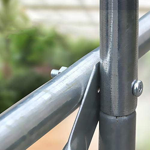 Litgrow Walk in Greenhouse - Plant Grow Tents Steel Frame Garden Backyard Outdoor Gardening aHouse with Doors(Steel Shelf+ PE White Cover.  Pipe Diameter 25mm) PE Cover +Sheel Frame