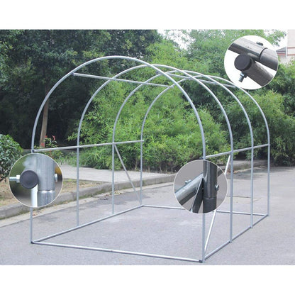Litgrow Walk in Greenhouse - Plant Grow Tents Steel Frame Garden Backyard Outdoor Gardening aHouse with Doors(Steel Shelf+ PE White Cover.  Pipe Diameter 25mm) PE Cover +Sheel Frame