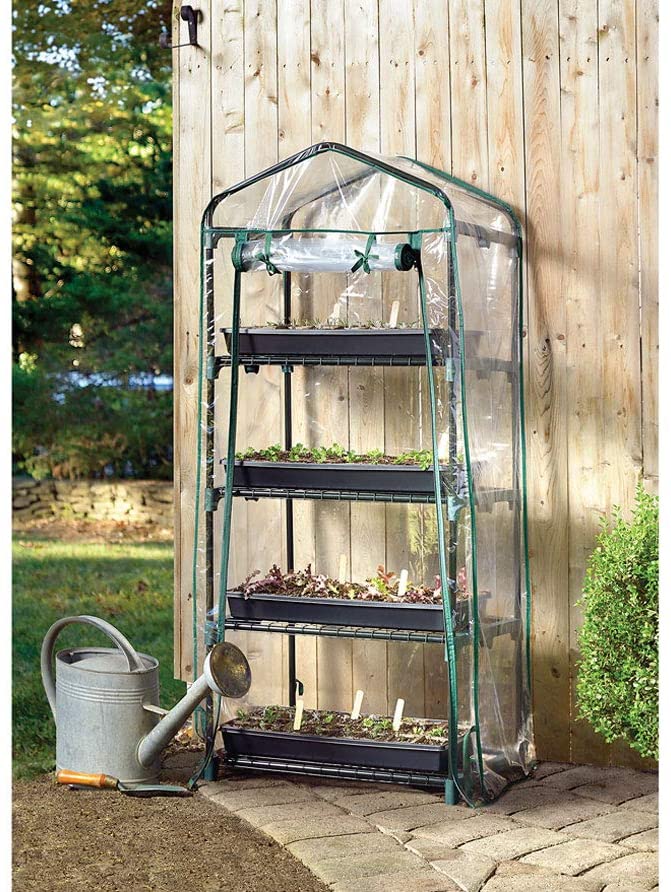 Litgrow 4 Pack of Durable Black Plastic Growing Trays (with Holes) 21" x 11" x 2" - Planting Seedlings, Flowers, Wheatgrass