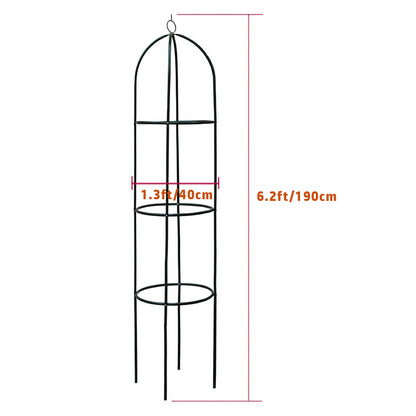 Litgrow Garden Obelisk Trellis for Climbing Plants, Wrought Iron Metal Trellis Flower Support for Climbing Vines, Rose and Plants