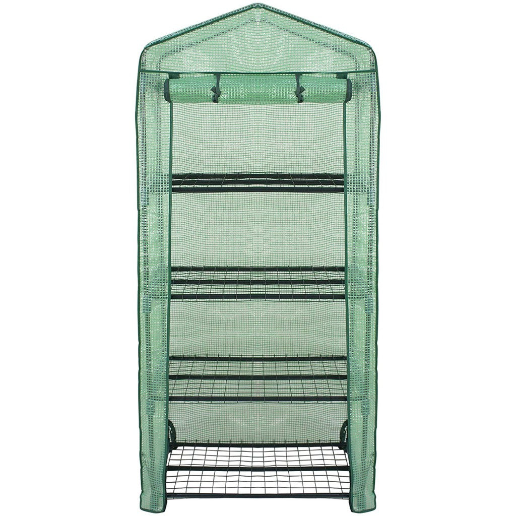 Litgrow 4 Tier Mini Greenhouse with Cover, 27" Long x 19" Wide x 63" High, Indoor Outdoor Kit for Winter Zipper Door Seedlings & Seed Propagation Plant Growing